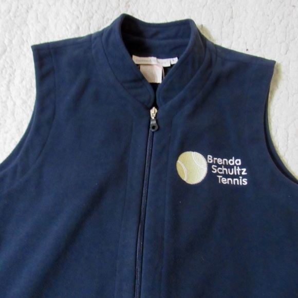 Bette & Court Blue Brenda Shcultz Womens Large Full Zipper Pockets Tennis Vest - Picture 2 of 9